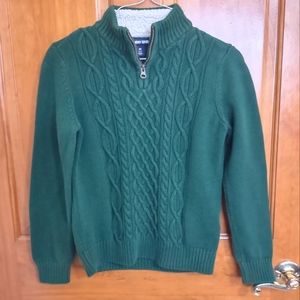 Lands' End 1/4 Zip Cable Knit Sweater - Med. 10-12